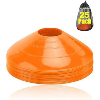 Ashsajkd(Set Of 25/50/100 - Agility Soccer Cones With Carry Bag And For , Football Cones For TrainingFootball, Basketball, Coaching, Agility Cones For Indoor And Outdoor Games