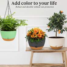 Ergonomic Hanging Planter With Breathable Bottom To Protect Plant Roots, Multipurpose Hanging Planter Suitable For Indoor Hanging Garden, Suitable For Hanging Plants Like Philodendron And Anthurium, Reusable Plastic Hanging Basket, Applicable For Bedroom And Kitchen Decor, Rust-Resistant Metal Chain - Multiple Styles - View 8