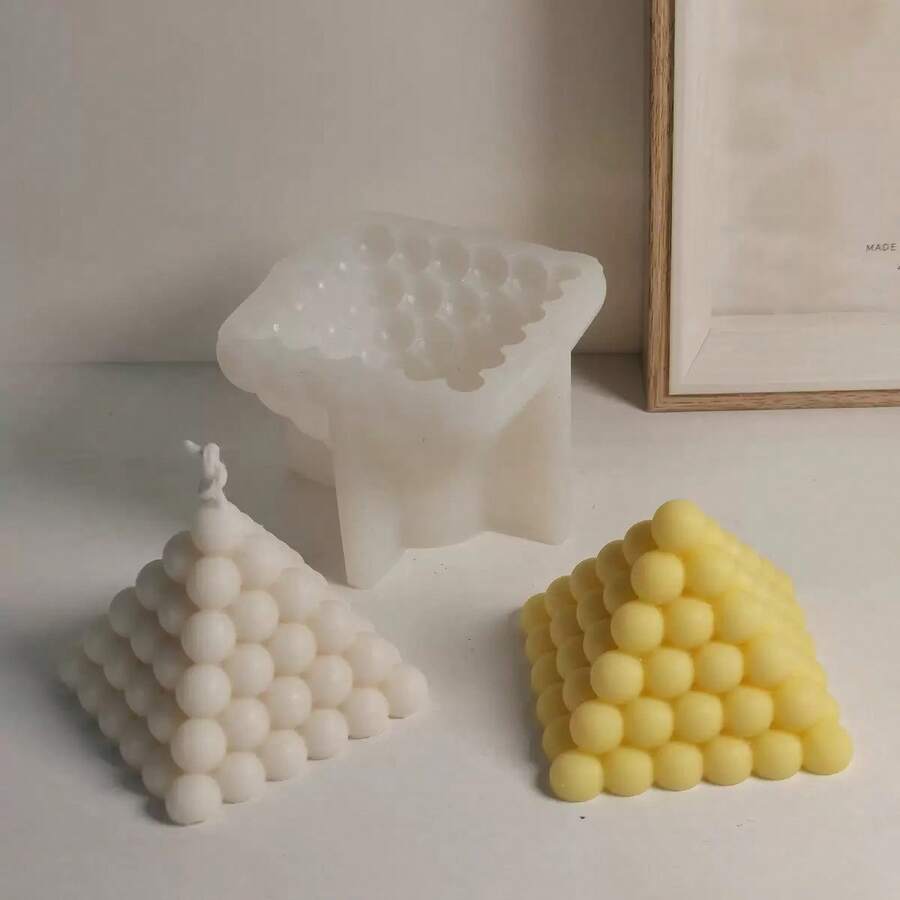 创意几何蜡烛硅胶模具，DIY金字塔，魔法球，手工皂，树脂，石膏硅胶模具 - 金字塔 - 查看 1