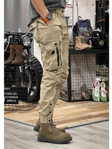 Tactical Military Cargo Pants For Men In American Hip Hop Outdoor Style - Màu Khaki - Xem 3
