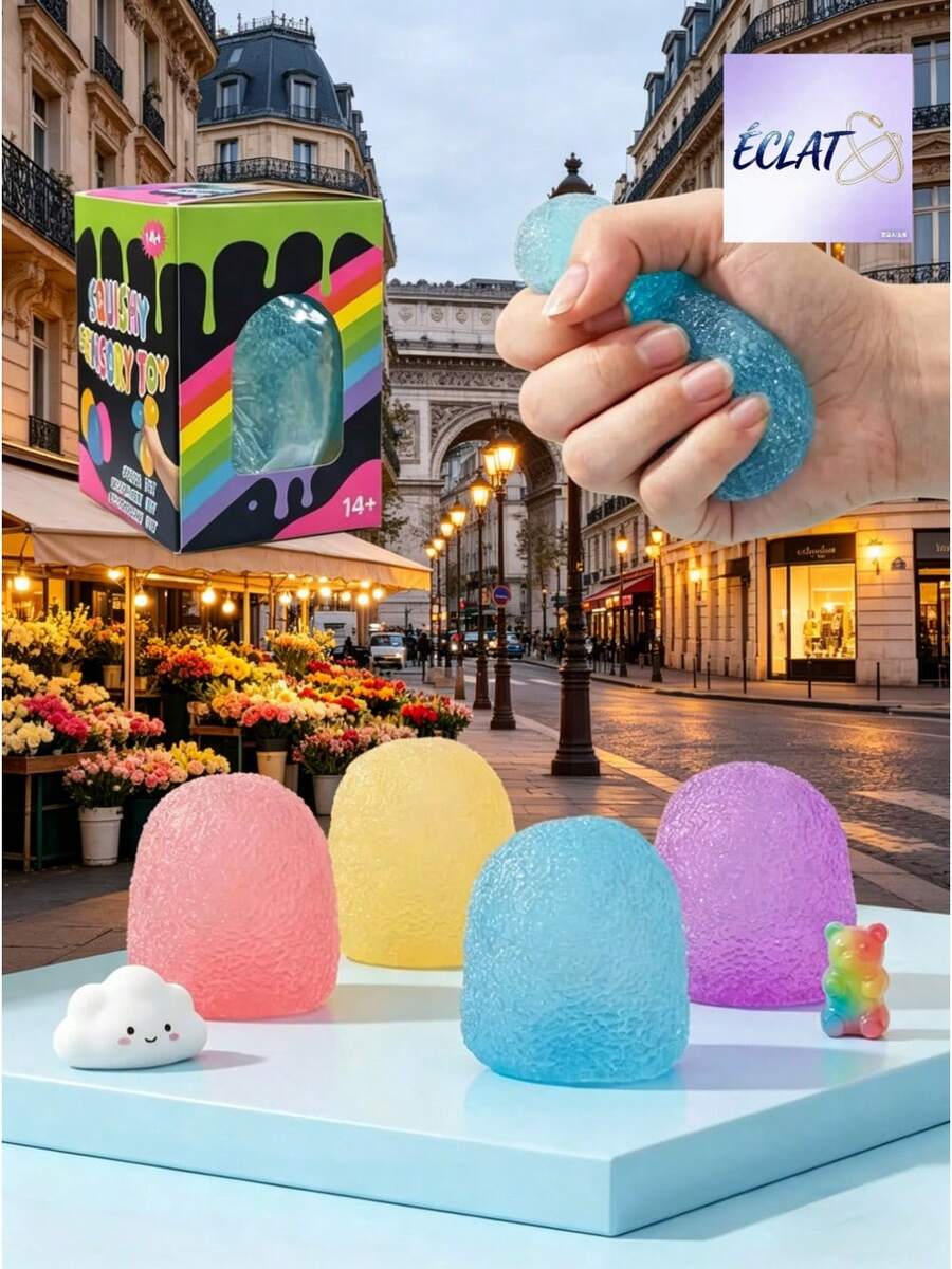 POKOJA LAND Random Color Squeeze Soft Gummy Stress Relief Toy Squeezy Sensory Toy Exquisite Classy Birthday Party Gift Anxiety Relief Sock Stuffer Classroom Reward 1 2 4 8 Pcs WYWW - 1 Piece - Large Purple - Packaging Box Random - View 1
