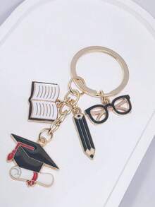 Série de Formatura: Pingente de Boné de Formatura, Pingente de Livro, Pingente com Tema de Volta às Aulas, Pingente de Mochila, Pingente, Memorabilia Inspiradora do Campus, Acessórios de Bolsa, Pingente de Celular, Presente de Aniversário, Presente Criativo, Presente de Volta às Aulas, Pingente de Casal, Pingente de Viagem, Chaveiro. Presente Perfeito para Namorada - Multicolorido - Visão 3