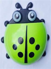 1pc Toothbrush Holder,Ladybug Design Toothbrush Holder,Wall-Mounted Toothbrush Storage Rack,Suction Cup Bathroom Storage Box,Multifunctional Toothpaste Toothbrush Holder,Wall Mounted Makeup Brush Comb Storage Rack,Free Punching Bathroom Hanging Toothbrush Holder,Pen Holder,Fork/Spoon/Chopstick Holder - Multicolor - View 12