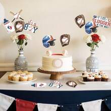 DCheereveal Baseball Baby Shower Decorations For Boy A Little Sler Is On The Way Centerpiece Baseball Themed Table Decorations Sports Themed Birthday Gender Reveal Party Plies - 如圖所示 - 查看 3