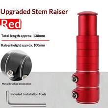 1 pieza Extensor ajustable para altura de manillar de bicicleta, accesorio universal de extensión de tallo elevador de manillar para bicicleta de montaña - Multicolor - Ver 13
