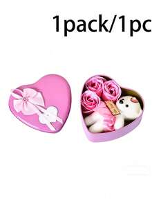 1 pezzo Set regalo in scatola di latta a forma di cuore romantico - Il regalo romantico perfetto per il tuo amato, adatto per anniversari, compleanni, festa della mamma, proposte di matrimonio e sorprese per le vacanze. Include 3 rose artificiali realistiche, un pezzo decorativo e un cartellino inciso con "Ti amo". - multicolore - Visualizzare 10
