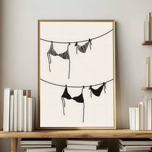 Tranh treo tường bikini tối giản, tranh in trên vải canvas, tranh vẽ bikini phong cách Boho, poster áo tắm, trang trí bãi biển đen trắng cho mùa hè, nhà cửa, ký túc xá, phòng ngủ, quà tặng trang trí tường cho phái nữ, có khung hoặc không khung. - Nhiều màu - Xem 1