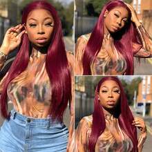 99j 14-30Inch Straight Human Hair Bundles Burgundy Red Brazilian Human Hair Extension Straight Weave Bundles - S99J - View 11