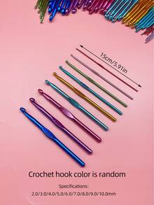 Set 6 Kait Rajut Aluminium, 2.0-10.0mm, 9 Ukuran Tersedia, Label Ukuran Tertera Jelas pada Batang, Alat Latihan Merajut Benang, Cocok untuk Merajut Sweater, Selimut, Mainan Mewah, dan Berbagai Kain, Set Alat Pilihan untuk Pengajaran Kerajinan Tangan di Kelas - Jarum rajut alumina - View 10