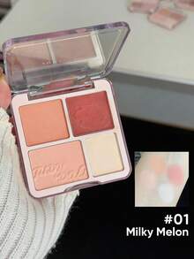 JUDYDOLL 9g 2-In-1 Blush & Highlighter Palette, Matte Highlighter, Natural Makeup Effect, New Product, Multi-Purpose, Suitable For Dates, Parties, Gifts, Especially Suitable For Friends, Girlfriends, Weddings, Wedding Guests, Singles Parties, Elegant Makeup, Natural Daily Makeup, Sweet Makeup, Blood Red Makeup, Date Makeup - #01 - 查看 3