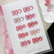 MIANEL GEL 10毫升 2026新款草莓冰茶猫眼凝胶指甲油,肤色美白闪粉玻璃珠猫眼美甲用品 - 彩色 - 查看 3