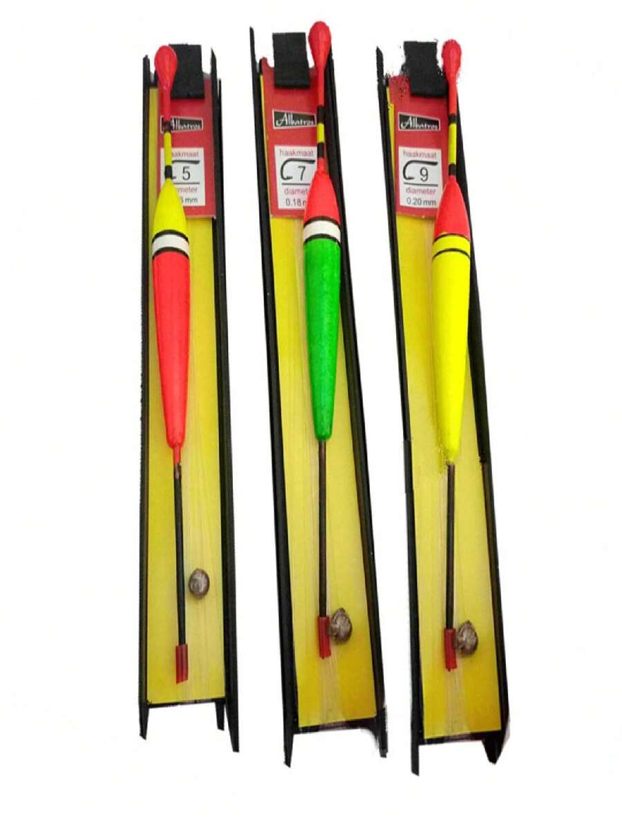 3pcs Fishing Tackle Set, Mini Stylish Straight Pole Fishing Floats/Line/Hooks/Carp Floats, Creative Design For Spring, Summer, Autumn Outdoor Fishing, Suitable For Catching Crucian Carp, Carp And Other Small/Medium Freshwater Fish, Fishing Line Is 2.5#, Fishing Hook Is 5#