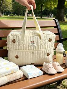 Bolso cambiador de pañales de gran capacidad para bebés recién nacidos niños y niñas, bolso de viaje acolchado para almacenamiento de pañales para mamá y papá - Multicolor - Ver 7