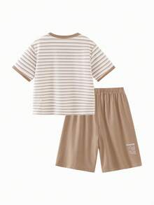 mini bala Conjunto de pijama de verano para niña, ropa de dormir transpirable y de secado rápido 2026 - tono cafe blanco - Ver 2