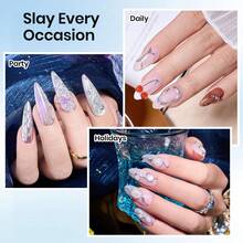 15ML Beetles 3D Gel Nail Art Set, 3-In-1 Clear No Wipe Sculpting Gel, Multi-Use For Drawing, Molding & Rhinestone Bonding Glue Gel, Comes With Silver Chrome Nail Powder, DIY Nail Decoration Supplies - 15ml sculpting gel - 查看 6