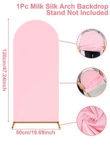 1pc 80*180cm Elastic Arch Backdrop Cover, Beige/Ivory/Light Pink Party Backdrop Cloth, Wedding Arch Cover, Wedding Party Arch Cloth Panel, Backdrop Decor, Suitable For Birthday, Party, Bridal Shower, Gender Reveal, Garden Outdoor Ceremony, Holiday Gift, Back To School, Washable And Reusable (Arch Stand Not Included) - Multicolor - View 23