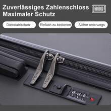YONSLY Suitcase 20/24/28 Inches With Combination Lock Double Maintenance Zipper 360° Wheels Mesh Pocket Multi‑Stage Telescopic Handle For Vacation - 深灰色 - 查看 3