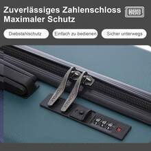 YONSLY Hard Shell Suitcase 20/24/28 Inches With 4 Wheels 360° Combination Lock Double Zippers Soft Rubber Handle Mesh Pocket Lightweight For Vacation - 深綠 - 查看 2