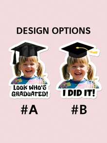 Pegatinas personalizadas de fotos de graduación / Pegatinas de fotos de aniversario de graduación / Etiquetas de regalo de celebración de graduación / Recuerdos de fiesta - Multicolor - Ver 3