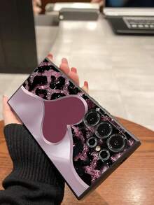 1件裝頂級紫色愛心豹紋防摔防滑黑色手機保護殼，適用於 iPhone 17/17 Air/17 Pro/17 Pro Max、Honor、Galaxy A04e/A05s/A13/A14/A15/A34/A35/A50/A52/A53/A54/S21/S22/S23/S24/S25/S25 Ultra/6A/7A/8A/12T/13T/14T - 黑色 - 查看 7