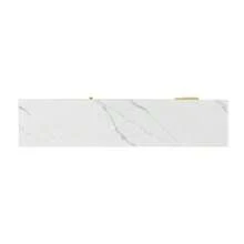 TV Unit, Low Top With Carved Texture, Gold Handles And Legs, Living Room Furniture With Marble Structure. - White - View 9