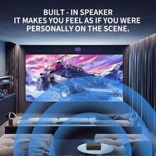 M200S Portable Mini Projector 320x240P Wired Screen Mirroring Multi-Interface USB SD AV HD Type-C, Home/Party/Office Use - Black - View 6
