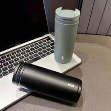 OBOVAY Lightweight Leakproof Straight Tumbler, Portable Travel Coffee Mug With Simple Letter Print, Double-Layer Stainless Steel Insulated Liner, Practical Daily Drinking Accessory, Suitable For Year-Round Commuting, Office Use, Birthdays, Valentine's Day A - Multicolor - View 9