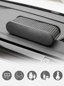 Retractable Car Center Console Storage Box - Suitable For Cosmetics, With Sliding Cover, ABS+PE Material With Velvet Lining, Can Hold Lipstick, Small Items, Sunglasses, Cards And Keys, Removable And Adhesive, Fits Most Vehicles, Non-Slip Dashboard Accessory - Storage Box - View 8