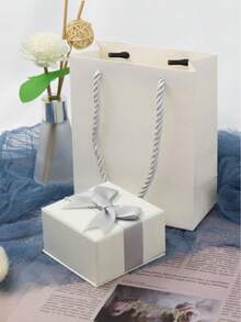 Korean Style Bow Design Jewelry Box Gift Set, Earring, Necklace, Bangle Jewelry Packaging Box, Ring Box, Necklace Box, Jewelry Storage Box (Jewelry Not Included), Packaging Box, Wedding Decorations, Wedding Gifts, Wedding Favors For Guests, Gift Boxes Back To School (Random Color) - Multicolor - View 1