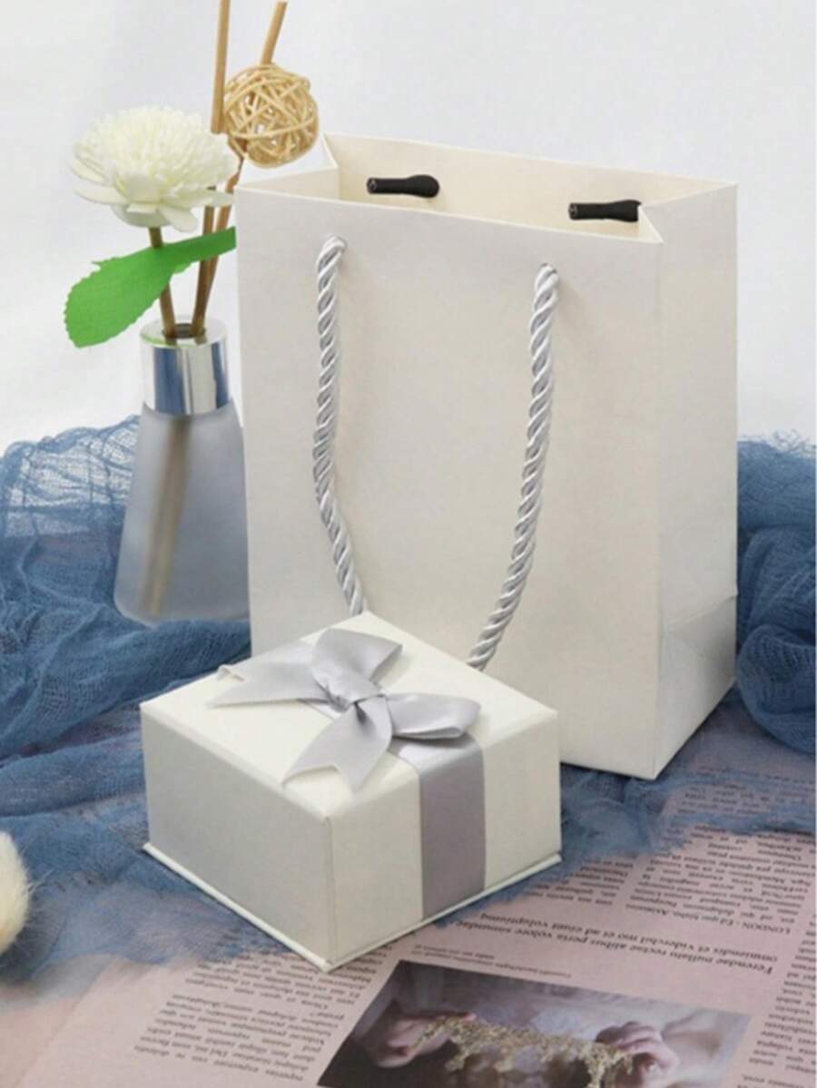 Korean Style Bow Design Jewelry Box Gift Set, Earring, Necklace, Bangle Jewelry Packaging Box, Ring Box, Necklace Box, Jewelry Storage Box (Jewelry Not Included), Packaging Box, Wedding Decorations, Wedding Gifts, Wedding Favors For Guests, Gift Boxes Back To School (Random Color) - Multicolor - View 1