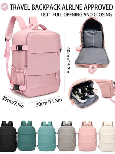 Women's Backpack, Large Capacity Travel Backpack, Commute/School Backpack, Fashionable Laptop Bag, Short-Distance Business Travel Luggage Bag, Compliant With Ryanair, Wizz Air And Other Airlines' Regulations , Back To School