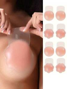 10片装隐形硅胶乳贴 - 性感可重复使用，具有提拉和遮光效果，无缝衔接，减少对比度，使外观更光滑，硅胶乳贴（2/10片装） - 彩色 - 查看 1
