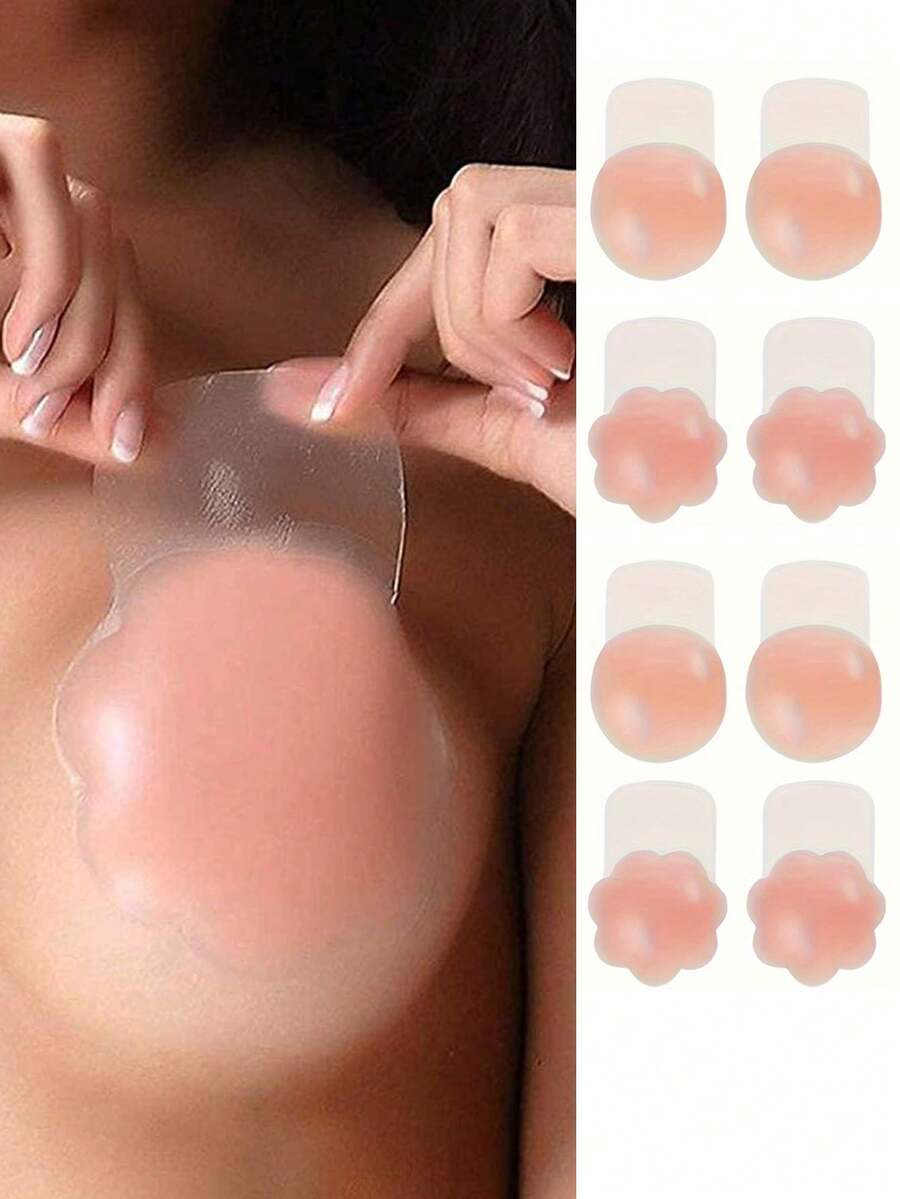 10片装隐形硅胶乳贴 - 性感可重复使用,具有提拉和遮光效果,无缝衔接,减少对比度,使外观更光滑,硅胶乳贴(2/10片装) - 彩色 - 查看 1