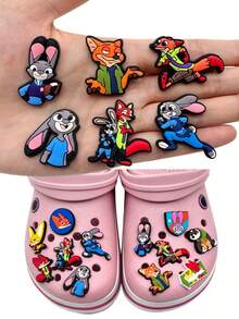 20Pcs Shoe Charms, Cute Cartoon Judy Hopps Nick Wilde Sloth Clawhauser PVC Shoe Decoration Accessories, Detachable Shoe Ornaments For Clogs, DIY Shoe Charms For Kids Adults Party Favor Gifts - Shoe Flower - View 4