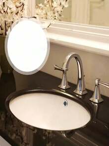 4pcs Plastic Bathroom Kitchen Sink Overflow Cover Replacement Inserts, Plated Round Drain Cover, Sink Accessories - Round - View 6