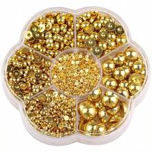 5000颗/盒 AB彩水钻，2mm-10mm混合尺寸，平底半圆形仿珍珠水晶，多色宝石，非热熔DMC珠宝珠，钻石3D图案设计配件，闪亮美甲贴纸装饰，适用于衣服、包包、鞋子、杯子、手机壳、工艺品、DIY装饰 - 彩色 - 查看 32