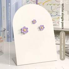 4pcs/Set [1 Board + 3 Flower Magnets] 2025 Magnetic Message Board Office Desktop Whiteboard Household Memo Reminder Board Entrance Hall Note Double-Sided Anime Desktop Magnetic Message Board Note Board Vertical Badge Small Card Storage Display Board - Message Board - View 2