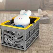 1pc Large Foldable Storage Basket With Handle, Lightweight Collapsible Design; Multi-Purpose Organizer Bin For Living Room, Office, Desktop Clutter; Essential Home Storage, Versatile Desk Organizer - Multicolor - View 9