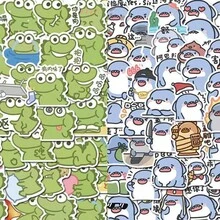 110pcs Cute Shark/Matcha Dango Stickers, Cartoon Adorable Diary Stickers, Waterproof Graffiti Stickers - Multicolor - View 9