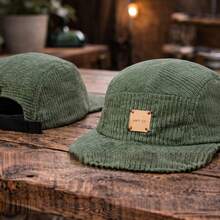 Anth Co Five Panel Original Flat Brim Velvet Cap - Hijau - View 2