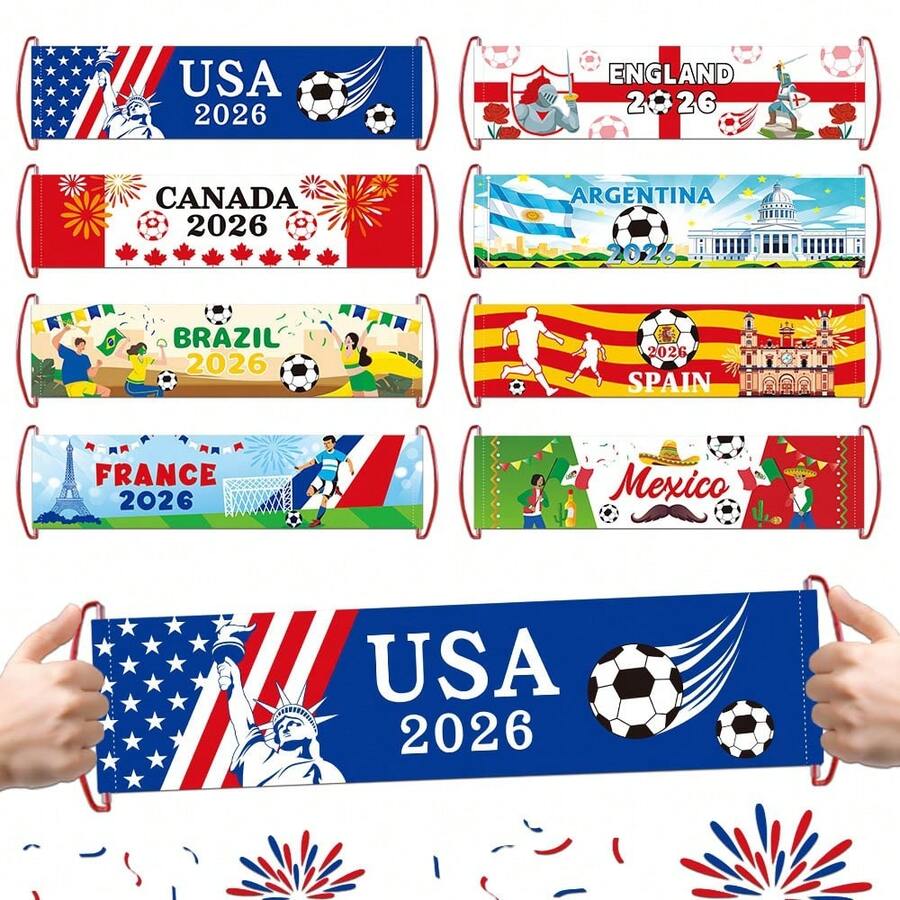 USA Canada Mexico World Cup Handheld Flags, Football Fan Cheering Props Atmosphere Decoration Photo Props, Suitable For Watching Matches Party Supplies, Stadium Game Day Essentials - Multicolor - View 1