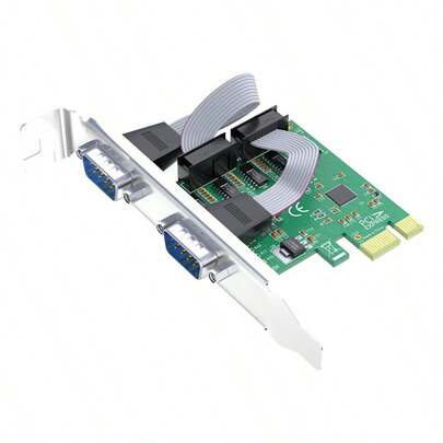 PCI-E 转 2 端口 RS232 串口卡，台式机 PCI-E 转 COM 端口扩展卡，串口适配器卡，工业级串口扩展卡