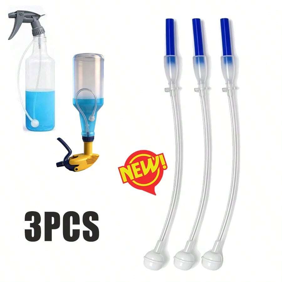 1SET 3PCS Universal Fit 360° Spray Bottle Adapter, Weighted Tube Replacement For Sprayers,  Multi-Angle Sprayer Attachment, Flexible Dip Tube For Cleaning Bottles - A - View 1