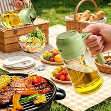 1 cái - Bình xịt dầu ô liu, bình xịt nấu ăn 2 trong 1, chai nhựa đựng dầu và giấm dung tích 15.216oz/450ml, 20.288oz/600ml, bình xịt dầu và giấm dùng trong nhà bếp, trộn salad, chiên rán, nướng. - Xem 5