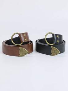 1pc Medieval PU Leather Belt Renaissance Accessory Pirate Viking Belt For Men Women - A - View 1