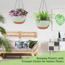 Ergonomic Hanging Planter With Breathable Bottom To Protect Plant Roots, Multipurpose Hanging Planter Suitable For Indoor Hanging Garden, Suitable For Hanging Plants Like Philodendron And Anthurium, Reusable Plastic Hanging Basket, Applicable For Bedroom And Kitchen Decor, Rust-Resistant Metal Chain - Multiple Styles - View 2