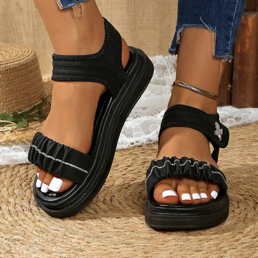 Women's Fashion Flat Sandals, Summer Sports Style Roman Thick Sole Sandals