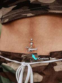 Custom Name Belly Button Piercing With Synthetic, Personalized Letter Navel Piercing Jewelry, Sexy Jewelry,Ideal Gifts For Anniversaries,For Birthdays - Multicolor - View 9
