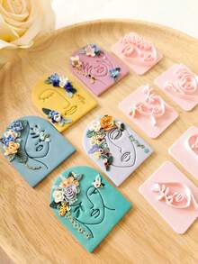 Abstract Art Line Face Seal Polymer Clay Cutter Mold With High Precision Diy Handcrafted Clay Mold Tools, Precision Knife Molds - Craft Supplies - Perfect Gift For Diy Enthusiasts - Artistic Lines Facial Seal - View 6