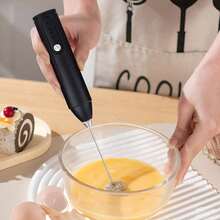 300mAh USB充电式电动手持搅拌器，迷你奶油打蛋器，适用于烘焙、咖啡搅拌、奶油打发、户外食品搅拌，单头可调节奶泡器，小巧便携，高效奶泡器，无线打蛋器，烘焙电动奶泡器，清洁辅助工具，酒吧用具套装，厨房必备工具 - 彩色 - 查看 6